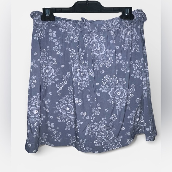 Madewell Womens Paperbag Waist Blue Floral Button Front Skirt Medium - Picture 2 of 5